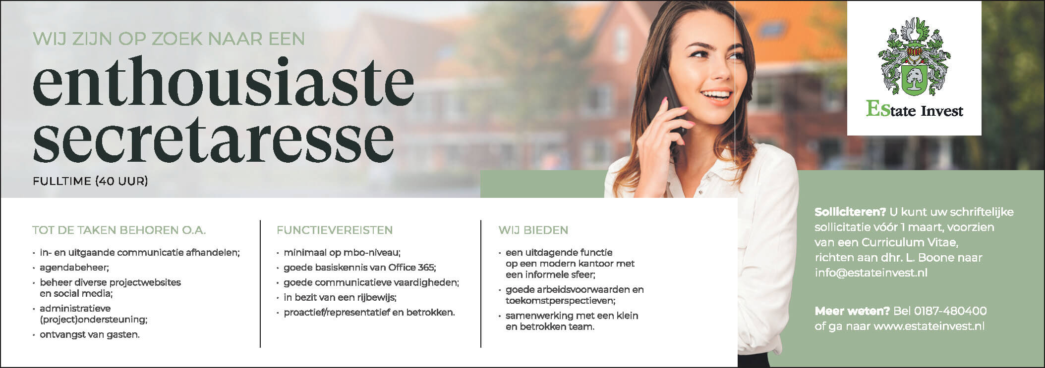 Advertentie Secretaresse